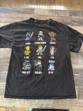 Fifth Sun Black Kids Star Wars Pixel Character Tee